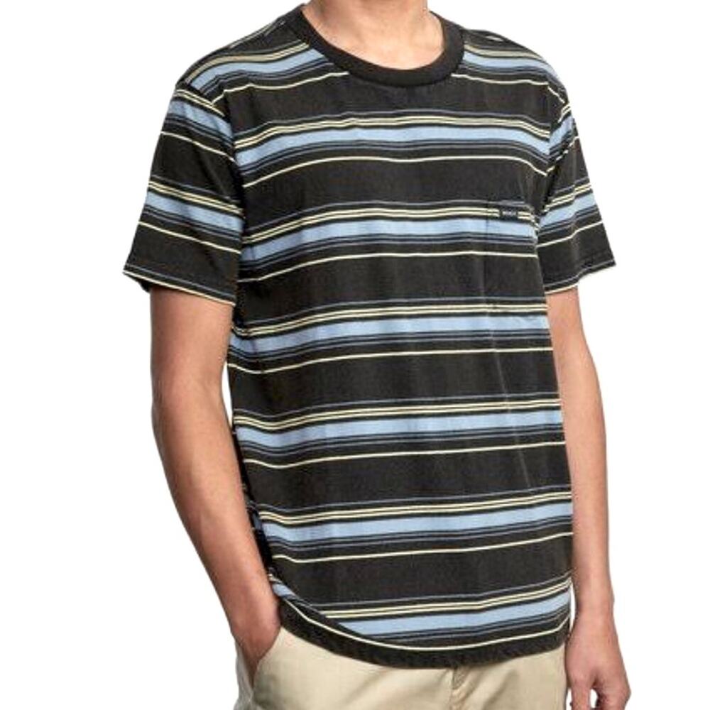 0363 NEW RVCA Boys Striped T-Shirt - Picture 1 of 9